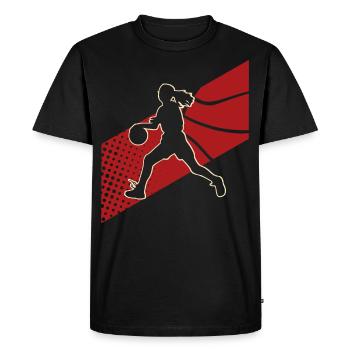 Basketball féminin Basketball féminin - T-shirt Premium bio Homme - noir - Devant - Nico (187cm)