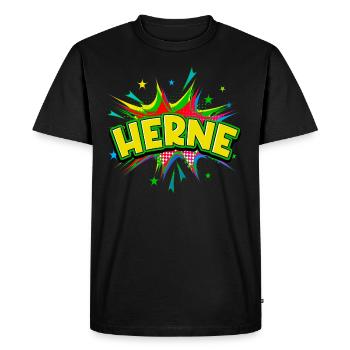 Herne, Allemagne, ville, Pop Art, Bande dessinée - T-shirt Premium bio Homme - noir - Devant - Nico (187cm)