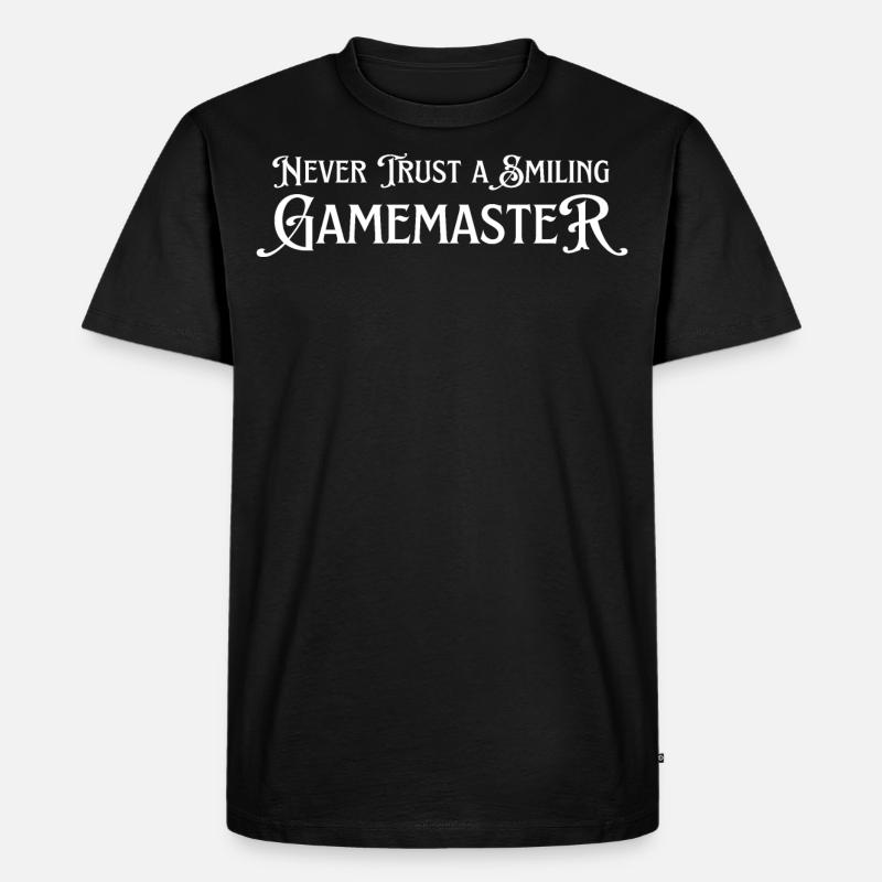 Never trust a smiling game master. Board game - Men's Premium Organic T-Shirt - black