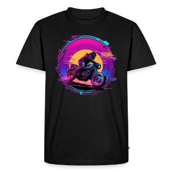 Motorcycle Motorbike - Men's Premium Organic T-Shirt - black - Front - Nico (187cm)
