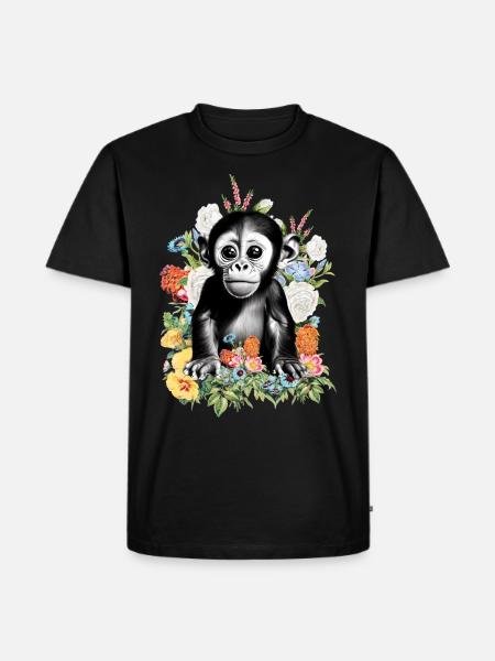 Fleurs de singe - T-shirt Premium bio Homme - noir