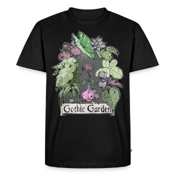 Jardin gothique - Plantes Noires - T-shirt Premium bio Homme - noir - Devant - Nico (187cm)