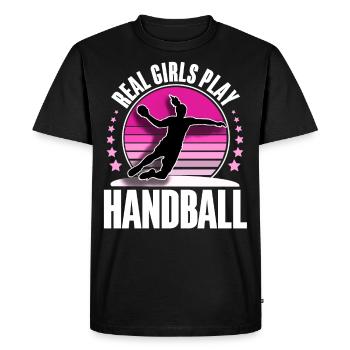 Handballeur Handballeur - T-shirt Premium bio Homme - noir - Devant - Nico (187cm)