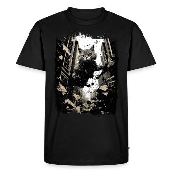 Les sauts de chat dans une grande ville détruisent l’art de la ville - T-shirt Premium bio Homme - noir - Devant - Nico (187cm)