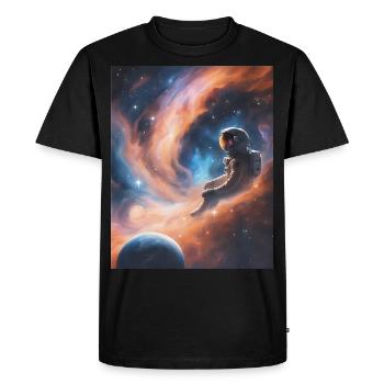 Un astronaute flotte dans l’espace - T-shirt Premium bio Homme - noir - Devant - Nico (187cm)