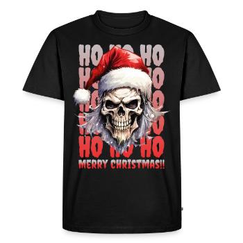 Crâne De Noël Crâne Horreur Effrayant - T-shirt Premium bio Homme - noir - Devant - Nico (187cm)