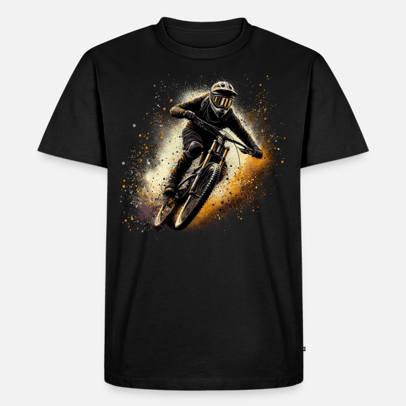 MTB Mountainbiking Mountainbiken Geschenk - Männer Premium Bio T-Shirt - Schwarz