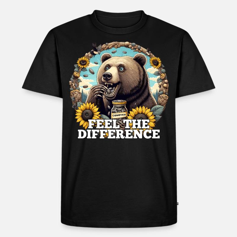 Bär Sonnenblumenkerne Sonnenblumenkörner Geschenk - Männer Premium Bio T-Shirt - Schwarz