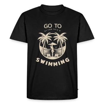 Swimming Wife - Men's Premium Organic T-Shirt - black - Front - Nico (187cm)