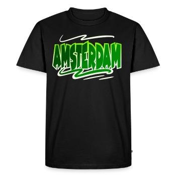 Amsterdam - T-shirt Premium bio Homme - noir - Devant - Nico (187cm)