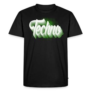 Techno - T-shirt Premium bio Homme - noir - Devant - Nico (187cm)