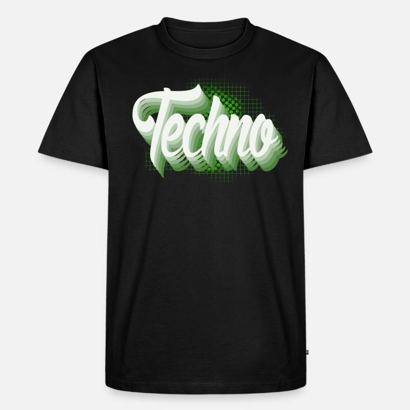 Techno - Männer Premium Bio T-Shirt - Schwarz