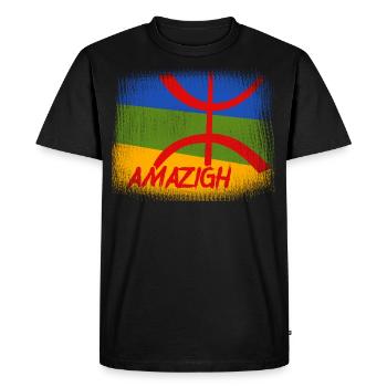 Amazigh Mon Origine Maroc Algérie Rif Souss Kabyle - T-shirt Premium bio Homme - noir - Devant - Nico (187cm)