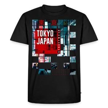 Tokyo, Japon, Asie, Horizon, Ville, Métropole, Moderne - T-shirt Premium bio Homme - noir - Devant - Nico (187cm)