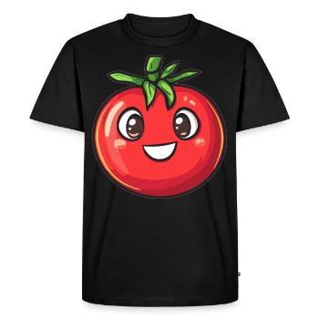 Happy tomato - Men's Premium Organic T-Shirt - black - Front - Nico (187cm)