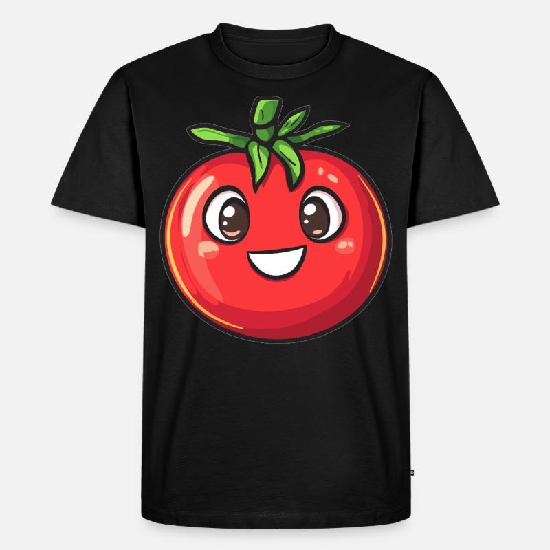 Fröhliche Tomate - Männer Premium Bio T-Shirt - Schwarz