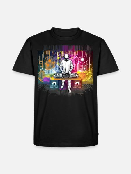 DJ - Männer Premium Bio T-Shirt - Schwarz