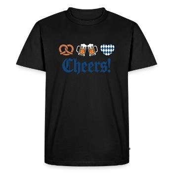Pretzel, Beer, Bavaria, Cheers- Volksfest design - Men's Premium Organic T-Shirt - black - Front - Nico (187cm)