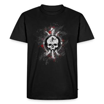 Gothic Death Skull Paint Splatter Art - Men's Premium Organic T-Shirt - black - Front - Nico (187cm)
