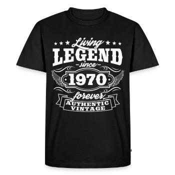 Living legend 1970 vintage 50th birthday - Men's Premium Organic T-Shirt - black - Front - Nico (187cm)