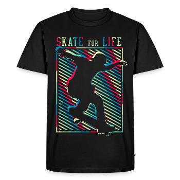 SK8R | Patinez pour la vie - T-shirt Premium bio Homme - noir - Devant - Nico (187cm)