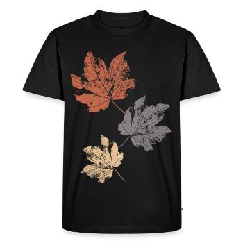 Feuilles d’automne colorées Feuilles d’automne - T-shirt Premium bio Homme - noir - Devant - Nico (187cm)