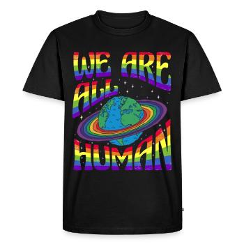 We are all Human LGBT Pride Month LGBTQ - Men's Premium Organic T-Shirt - black - Front - Nico (187cm)