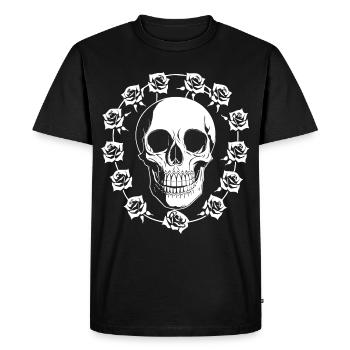 Horreur Crâne Crâne Art Crâne Gothique Heavy Metal - T-shirt Premium bio Homme - noir - Devant - Nico (187cm)