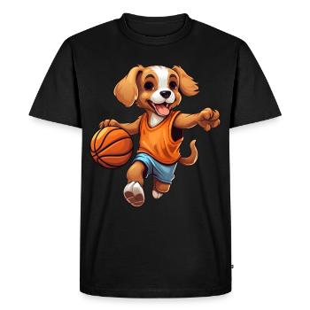 Chien de basket-ball - T-shirt Premium bio Homme - noir - Devant - Nico (187cm)