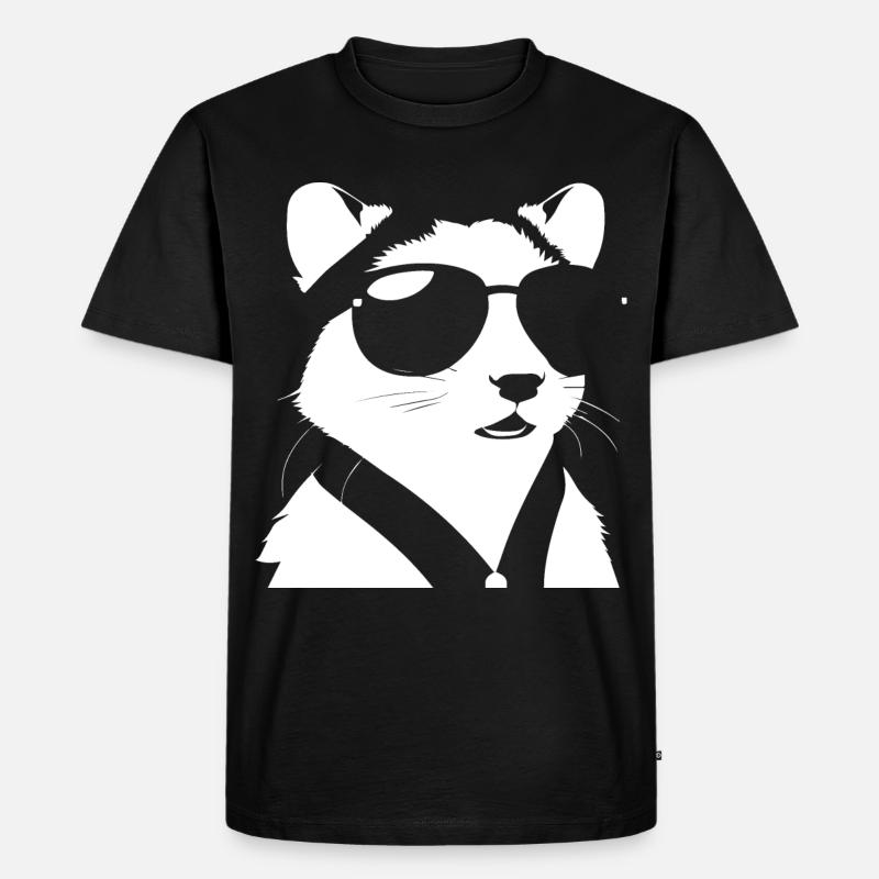 Frettchen mit Sonnenbrille Coole Frettchen - Männer Premium Bio T-Shirt - Schwarz