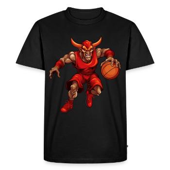 Diable de basket-ball - T-shirt Premium bio Homme - noir - Devant - Nico (187cm)