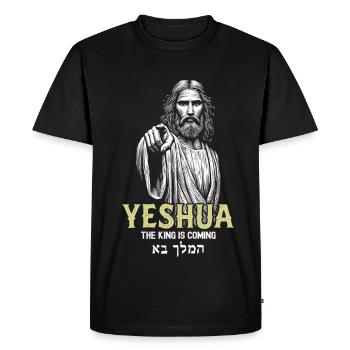 Yeshua Messie divin Illustration - T-shirt Premium bio Homme - noir - Devant - Nico (187cm)