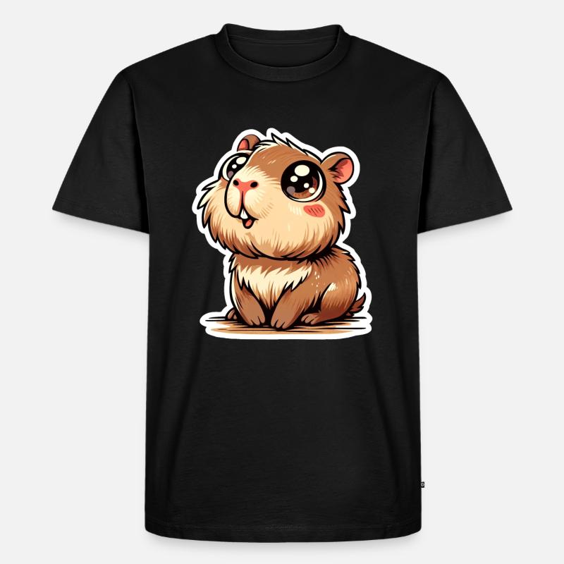 Capybara - Männer Premium Bio T-Shirt - Schwarz