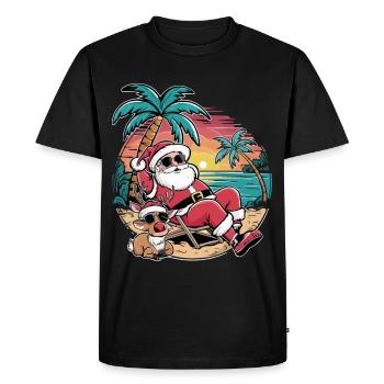 Noël en juillet - T-shirt Premium bio Homme - noir - Devant - Nico (187cm)