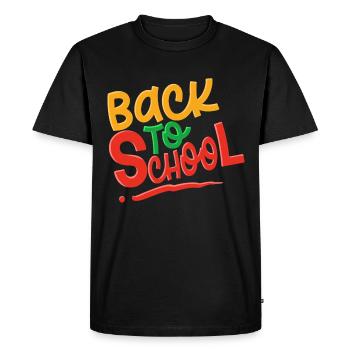 Back To School - Men's Premium Organic T-Shirt - black - Front - Nico (187cm)