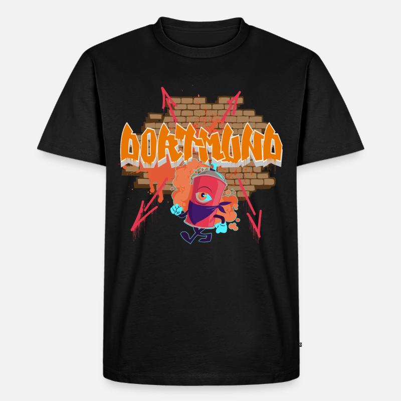 Dortmund Graffiti - Männer Premium Bio T-Shirt - Schwarz