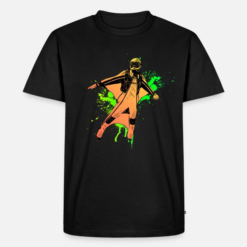 Wingsuit - Männer Premium Bio T-Shirt - Schwarz