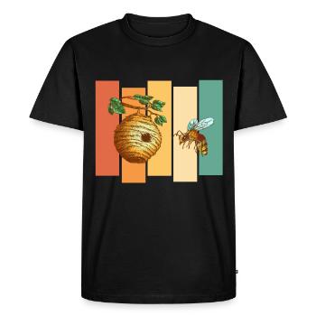Ruche d’abeille - T-shirt Premium bio Homme - noir - Devant - Nico (187cm)