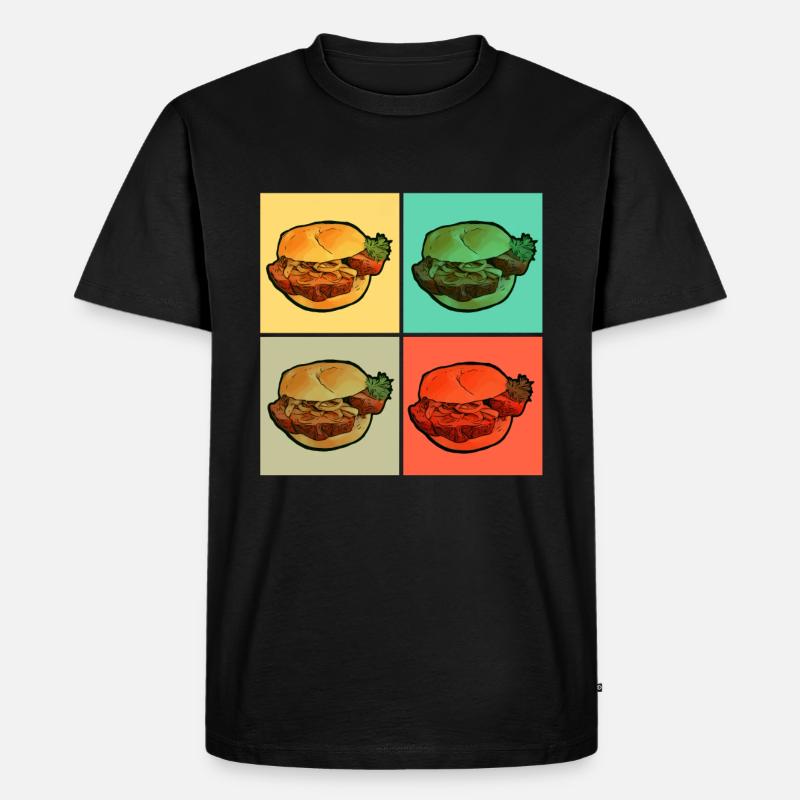 Leberkas Fleischkäse Brötchen - Männer Premium Bio T-Shirt - Schwarz