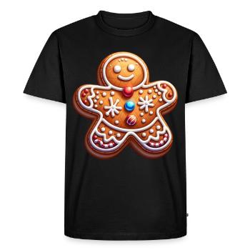 Biscuits au pain d’épice Cuisson Avent - T-shirt Premium bio Homme - noir - Devant - Nico (187cm)