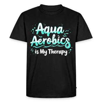 L’aquagym est ma thérapie - T-shirt Premium bio Homme - noir - Devant - Nico (187cm)