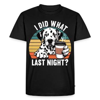 J’ai fait ce que la nuit dernière Gardien dalmatien dalmatien - T-shirt Premium bio Homme - noir - Devant - Nico (187cm)