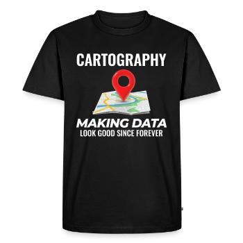 Cartography Data Look Good Map GIS - Men's Premium Organic T-Shirt - black - Front - Nico (187cm)