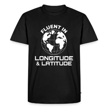 Fluent Longitude Latitude GIS Globe - T-shirt Premium bio Homme - noir - Devant - Nico (187cm)