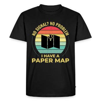 GIS Analyst Map Pin Sunset Retro Camping Hiking - Men's Premium Organic T-Shirt - black - Front - Nico (187cm)