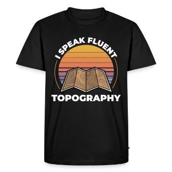 Carte GIS Contour Sunset Outdoor Adventure - T-shirt Premium bio Homme - noir - Devant - Nico (187cm)