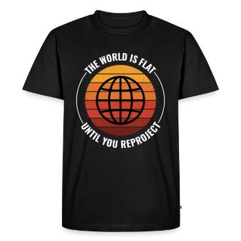 Globe Terre Carte du Monde Rétro Coucher de soleil - T-shirt Premium bio Homme - noir - Devant - Nico (187cm)