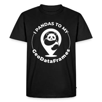 GeoDataFrames Pandas GIS Programmation Python - T-shirt Premium bio Homme - noir - Devant - Nico (187cm)