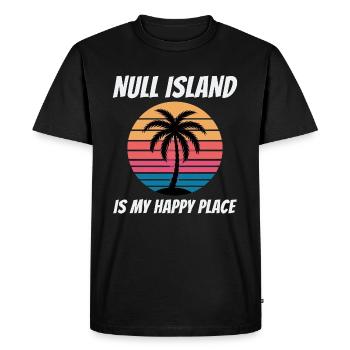 Null Island Géolocalisation SIG Cartographie Humour - T-shirt Premium bio Homme - noir - Devant - Nico (187cm)