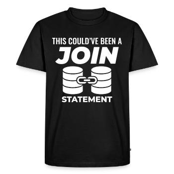 SQL Join Database, instruction de programmation des données - T-shirt Premium bio Homme - noir - Devant - Nico (187cm)